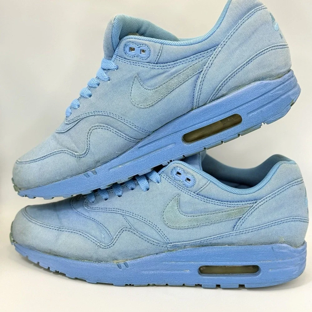 Please READ! Y2K Nike Air Max 1 Blue Canvas Sneakers Men 8.5 EUR 42 2010 Vietnam